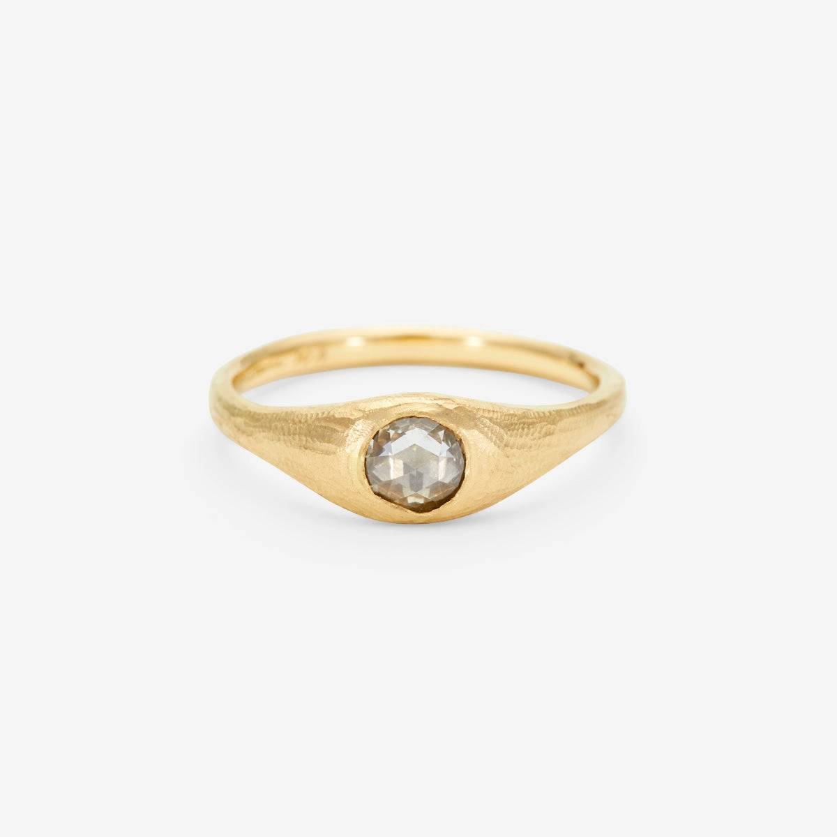 5mm White Diamond Rose Cut  Curva Ring | R9602W