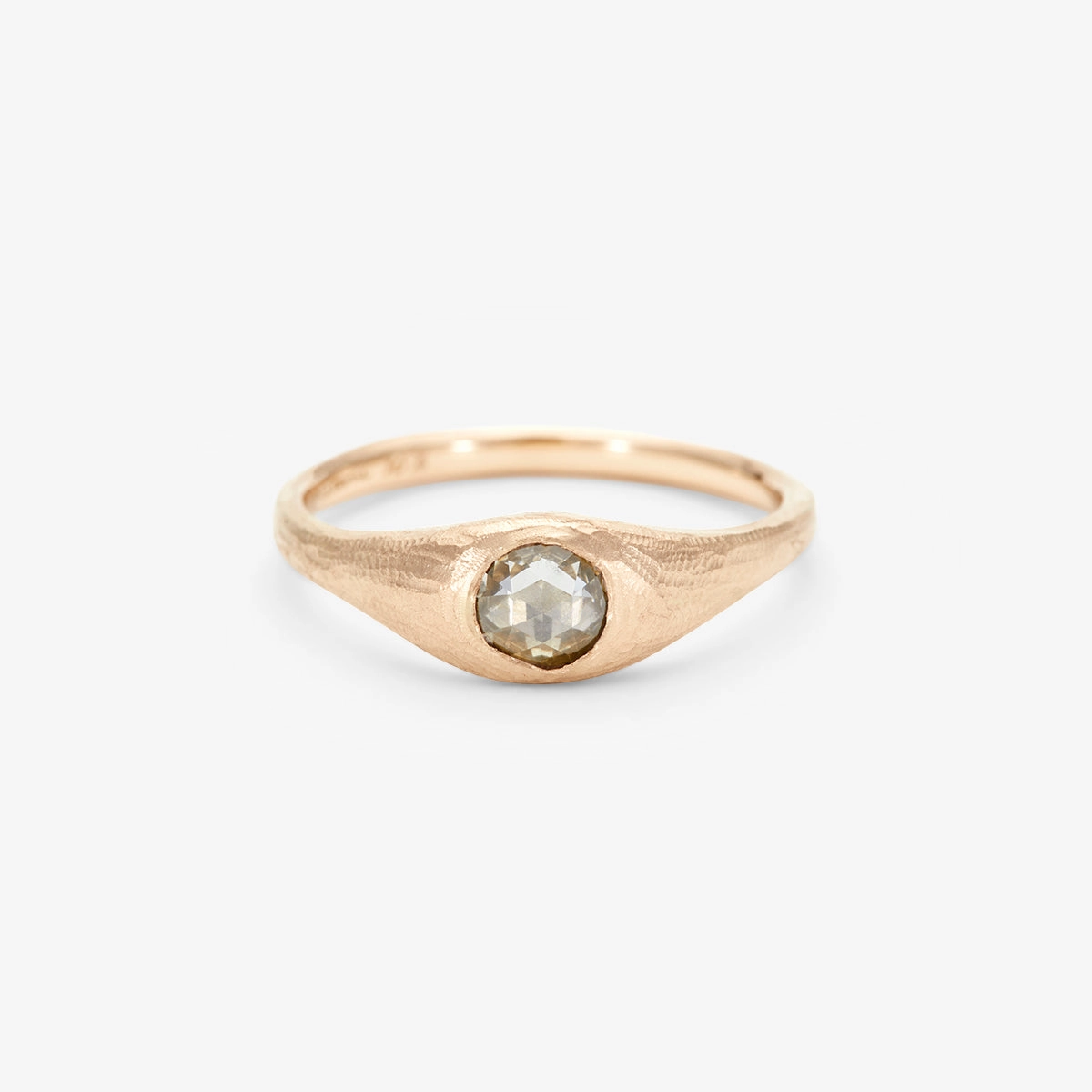 5mm White Diamond Rose Cut  Curva Ring | R9602W