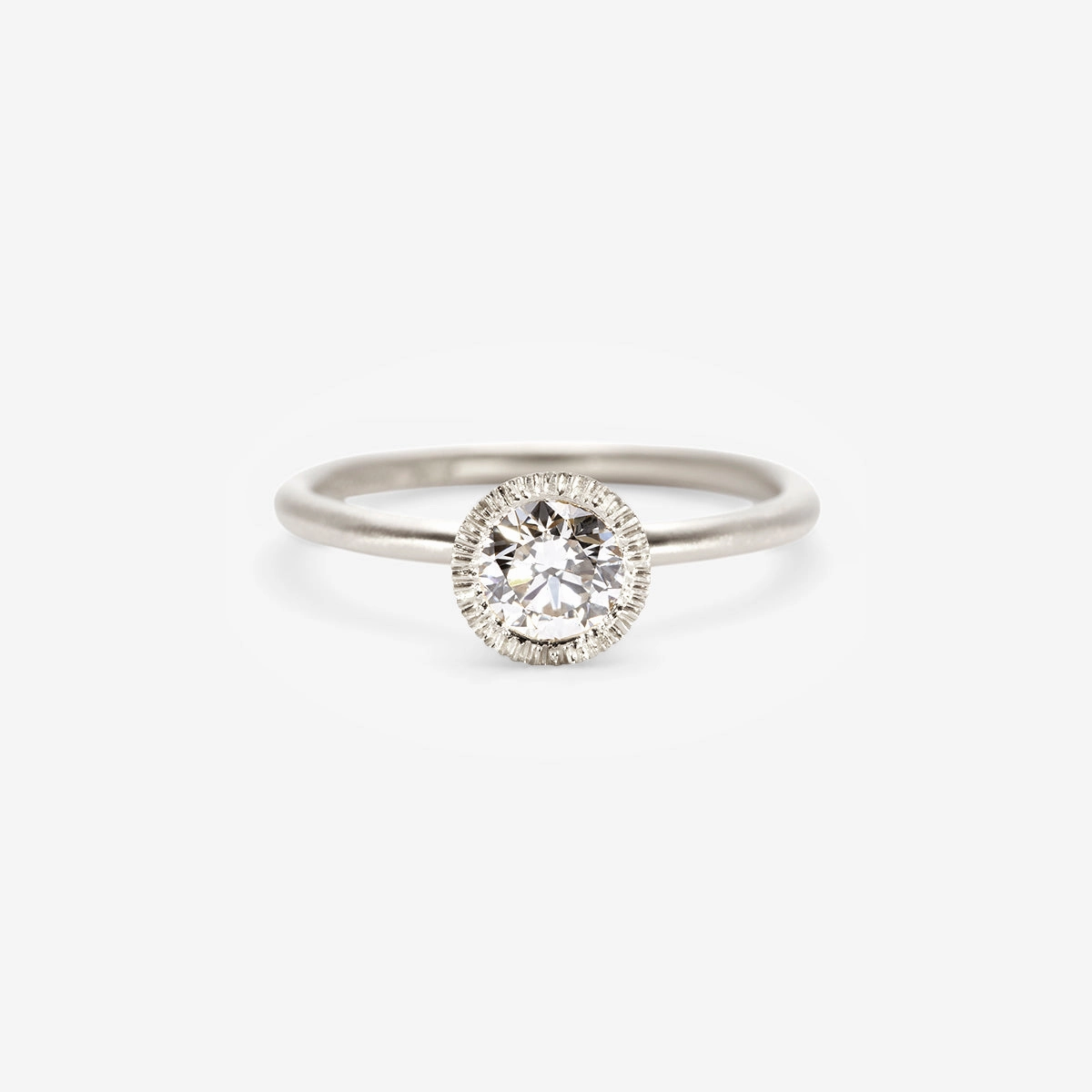 5mm White Diamond Round Brilliant Solitaire Ring | R11306W