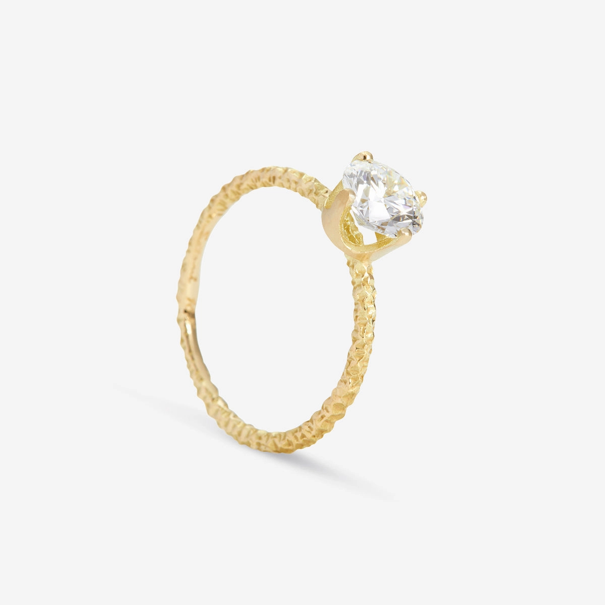 6.5mm White Diamond Homespun Solitaire Ring | R9008W