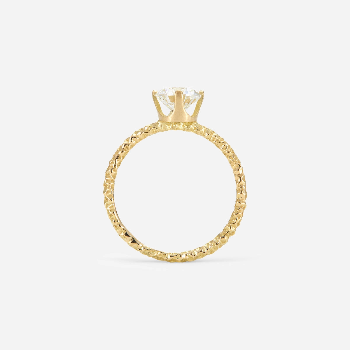 6.5mm White Diamond Homespun Solitaire Ring | R9008W