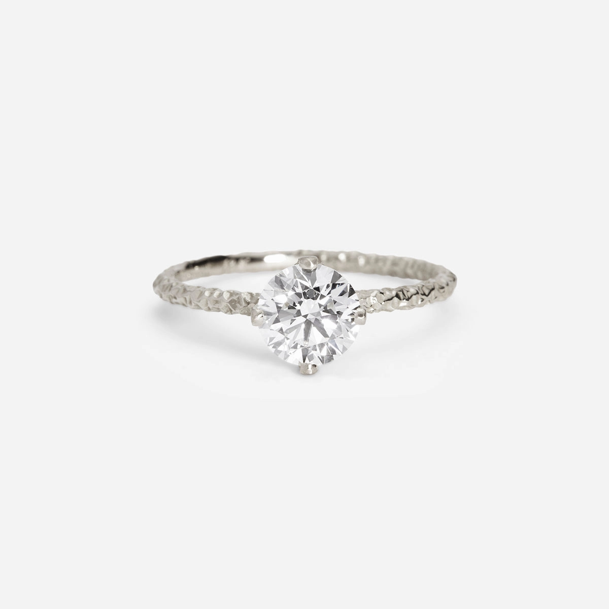 6.5mm White Diamond Homespun Solitaire Ring | R9008W