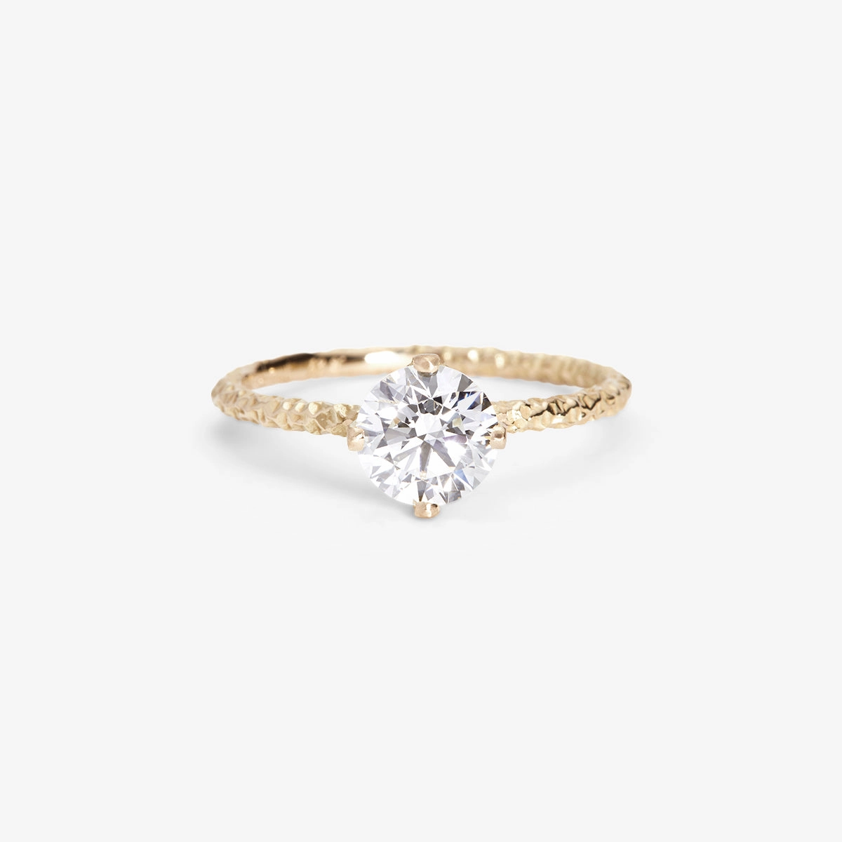 6.5mm White Diamond Homespun Solitaire Ring | R9008W
