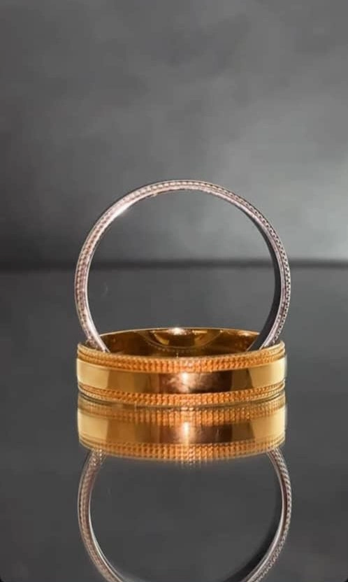 6MM Milgrain Border Band in 18K Gold