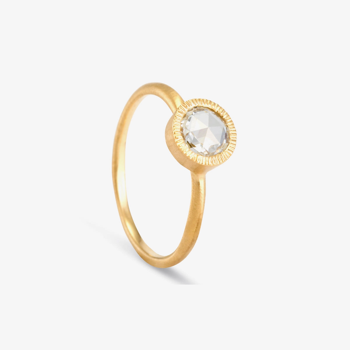 6mm Rose Cut Diamond Solitaire Ring | R3203W