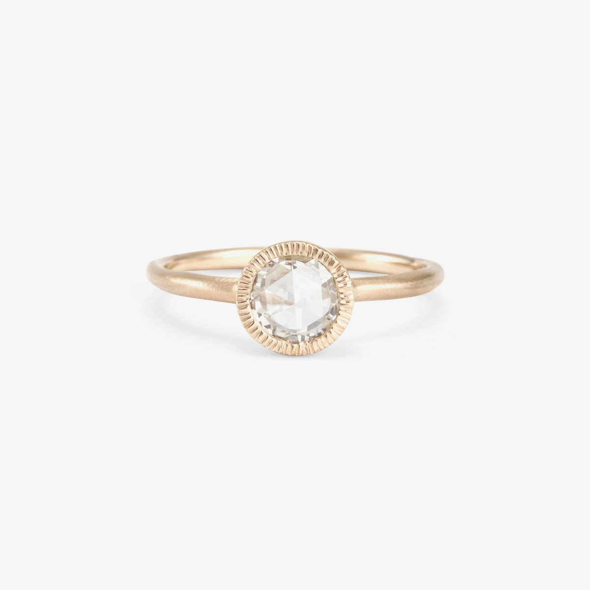 6mm Rose Cut Diamond Solitaire Ring | R3203W