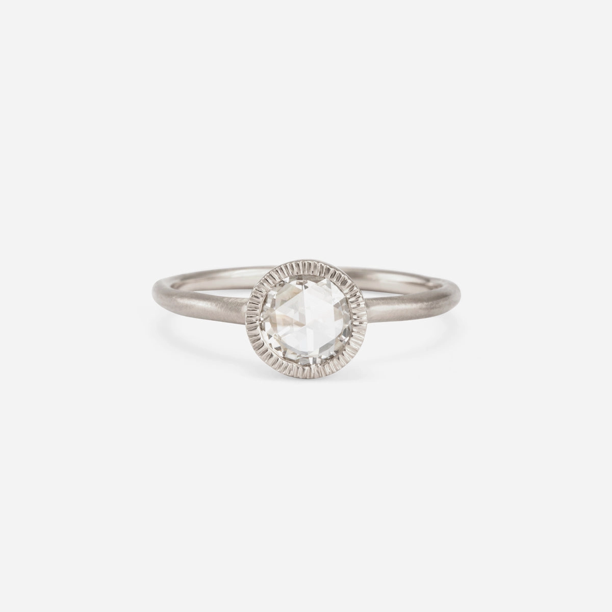 6mm Rose Cut Diamond Solitaire Ring | R3203W