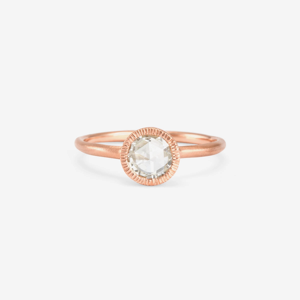 6mm Rose Cut Diamond Solitaire Ring | R3203W