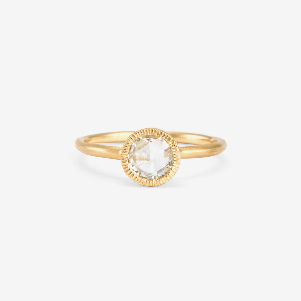 6mm Rose Cut Diamond Solitaire Ring | R3203W