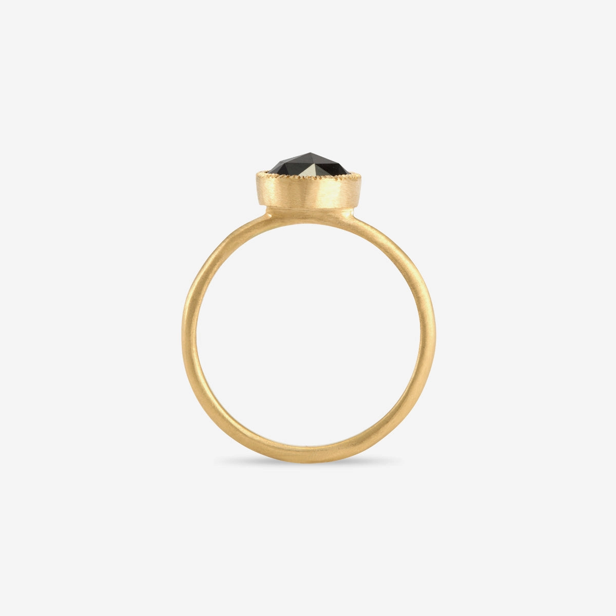 7mm Black Diamond Rose-Cut Solitaire Ring | R3303BK