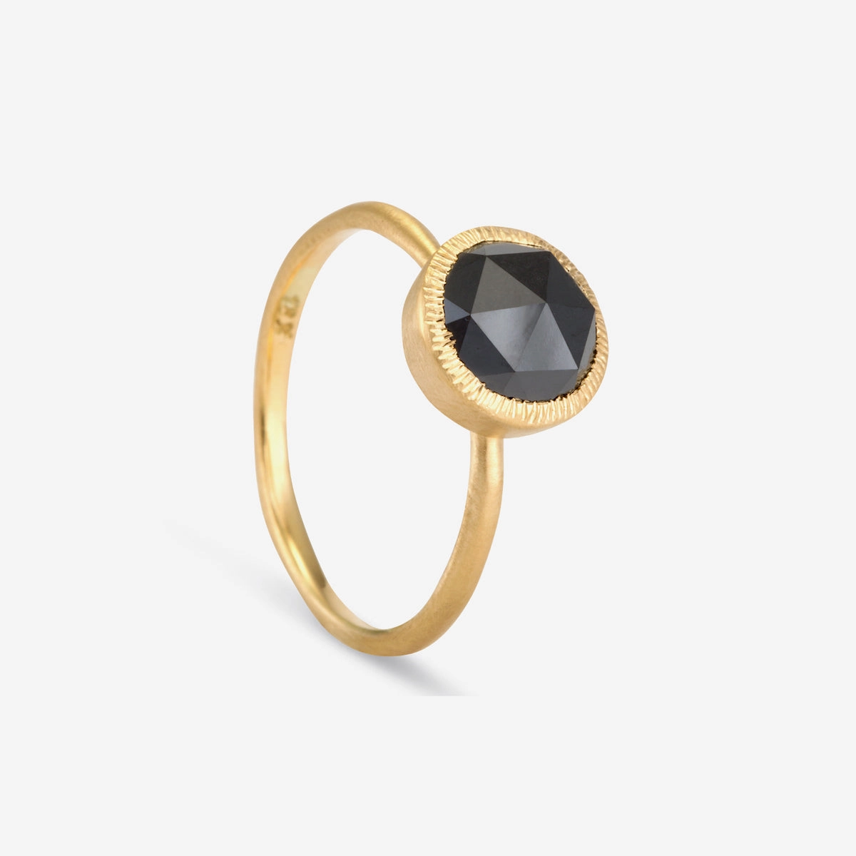 8mm Black Diamond Rose-Cut Solitaire Ring | R3304BK