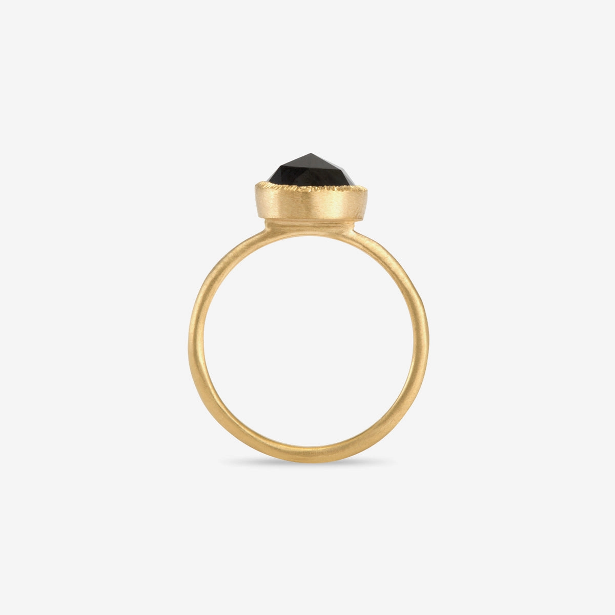 8mm Black Diamond Rose-Cut Solitaire Ring | R3304BK