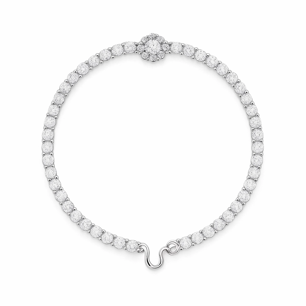 Anu Moissanite Bracelet in 925 Sterling Silver