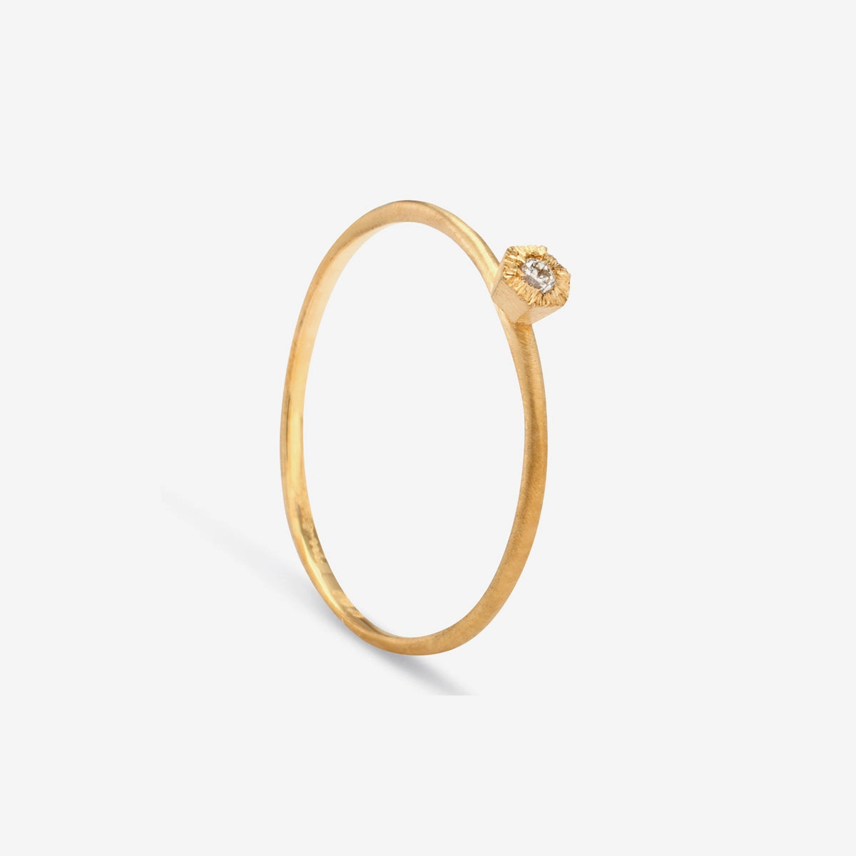 Baby White Diamond Hexagon Ring | R2201W