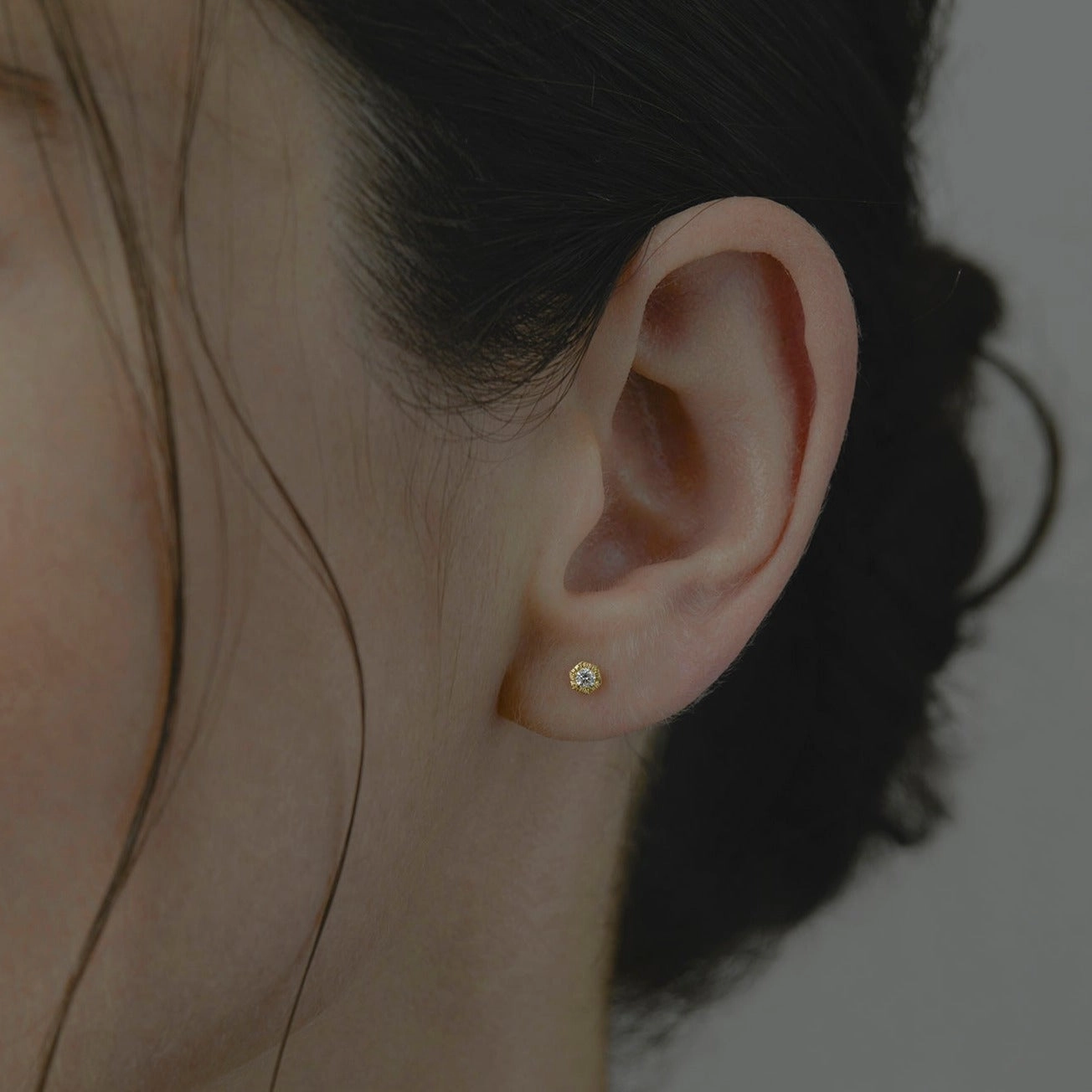 Baby White Diamond Hexagon Studs | E9901W