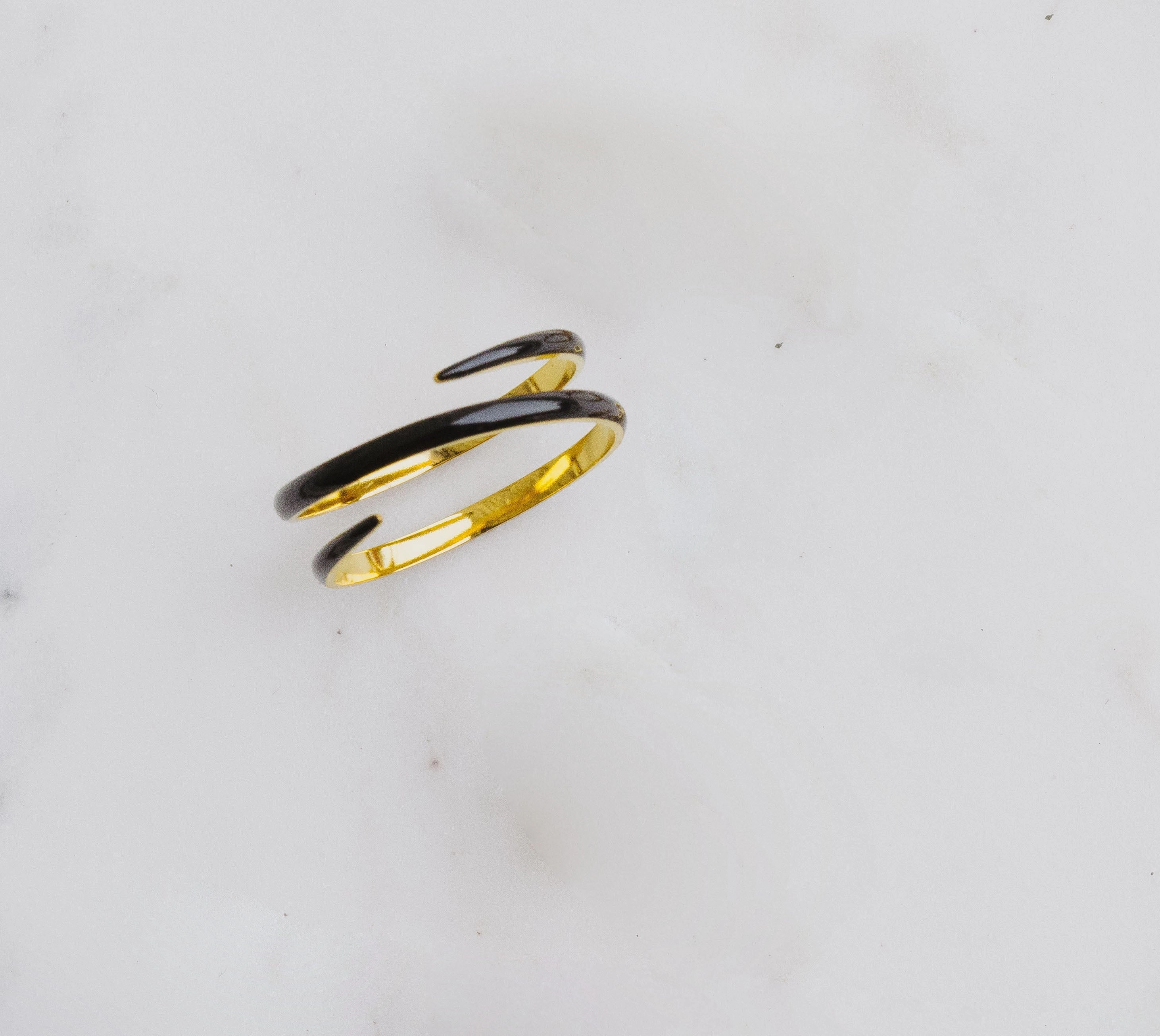 Black Enamel Twist Ring