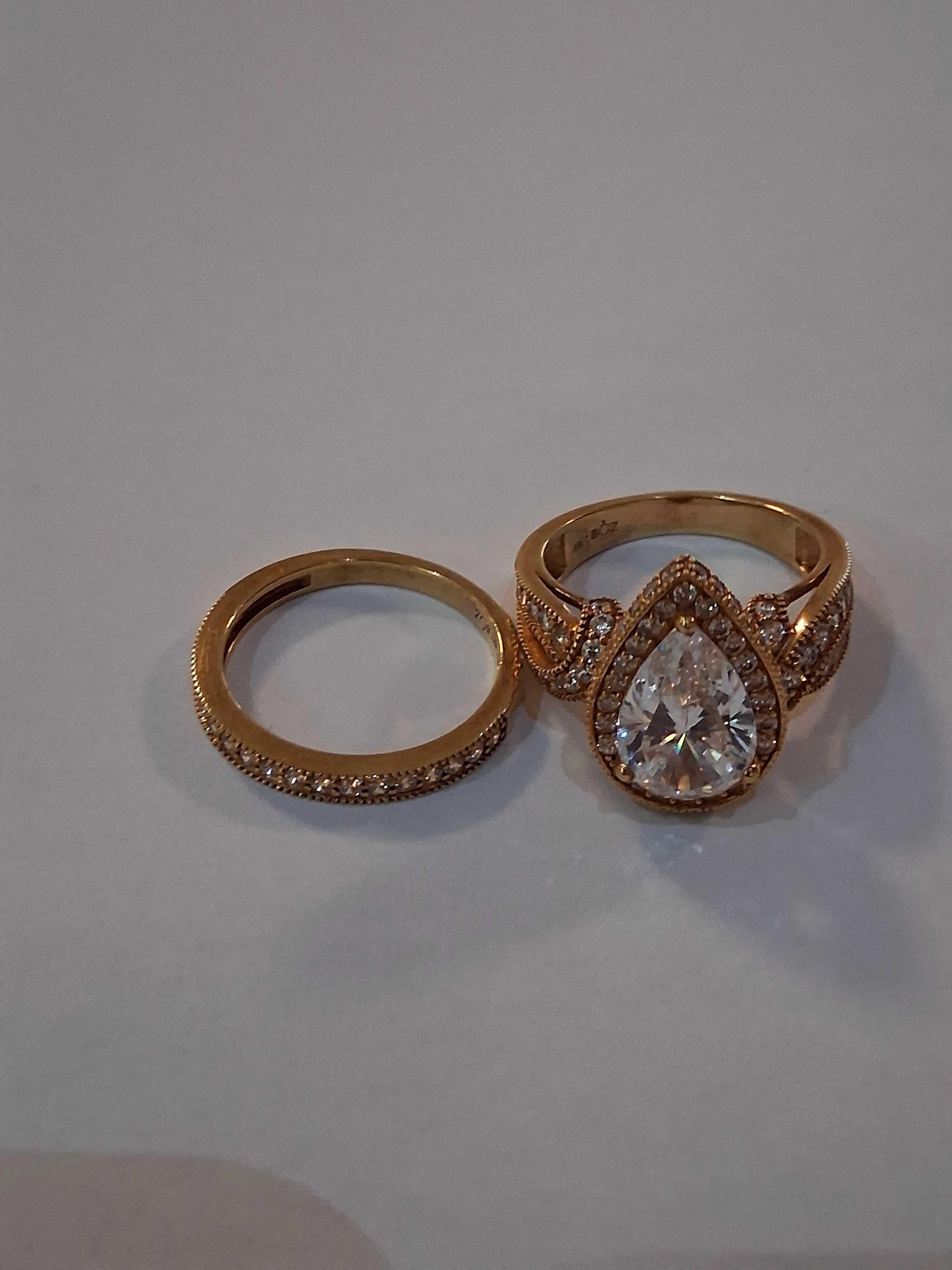 Bliss Pear Cut CZ Bride set in 18K Gold