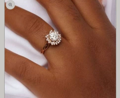 BOZ Forever Moissanite Engagement Ring in 18K Gold
