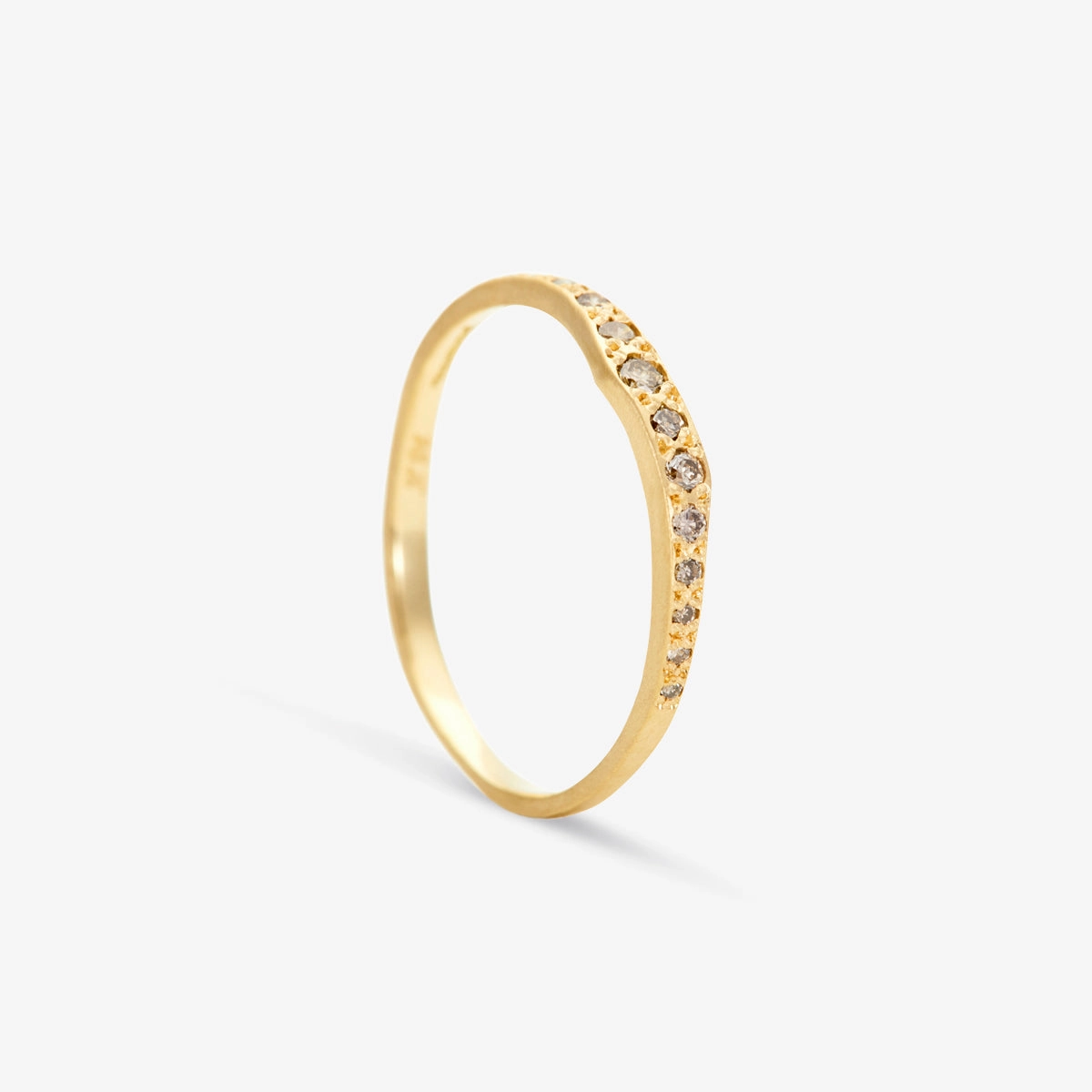 Brown Diamond Ripple Half-Eternity Band | R10002BR