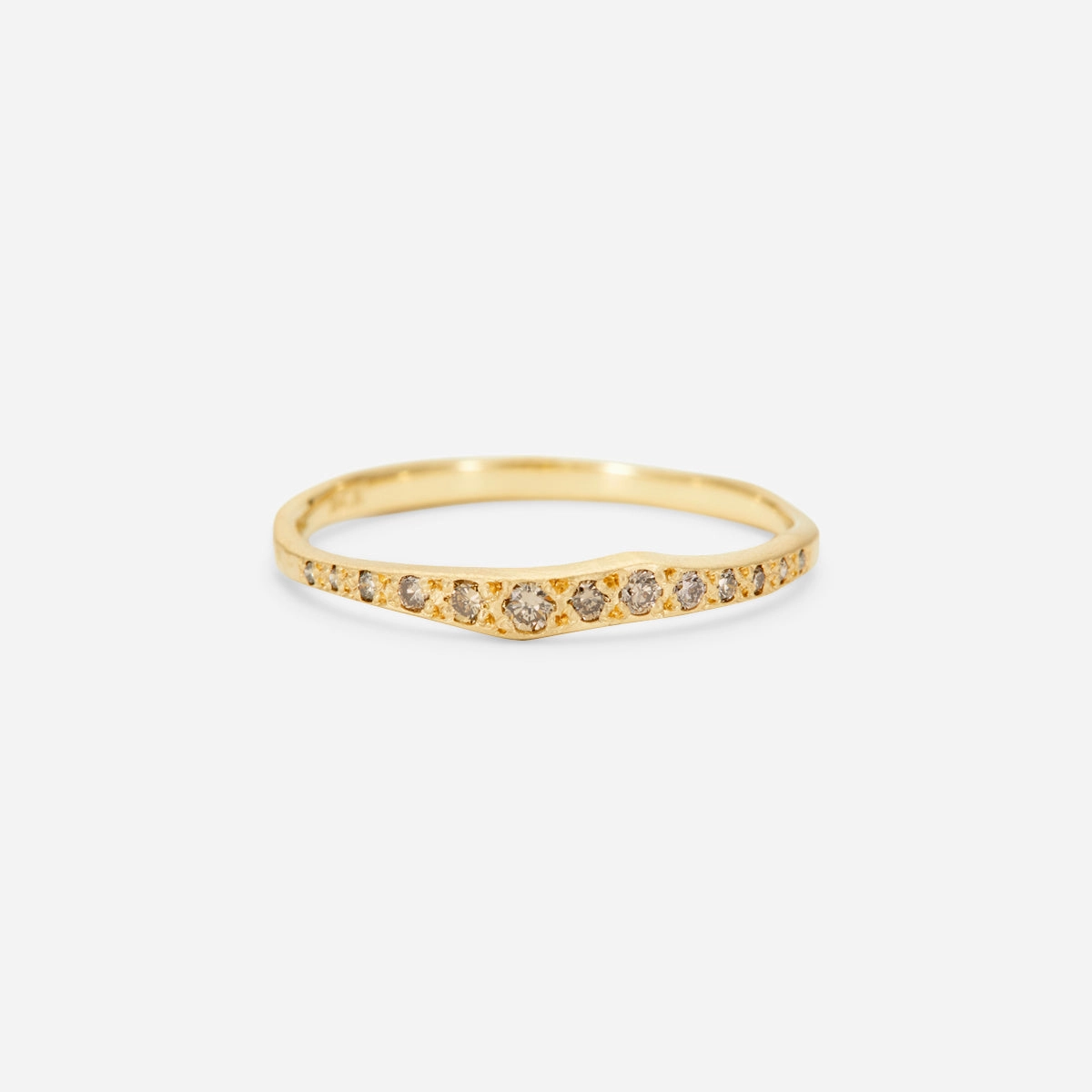 Brown Diamond Ripple Half-Eternity Band | R10002BR