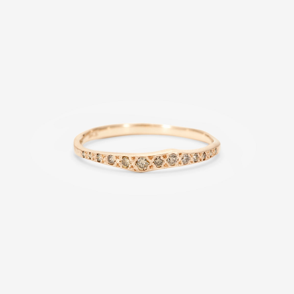 Brown Diamond Ripple Half-Eternity Band | R10002BR