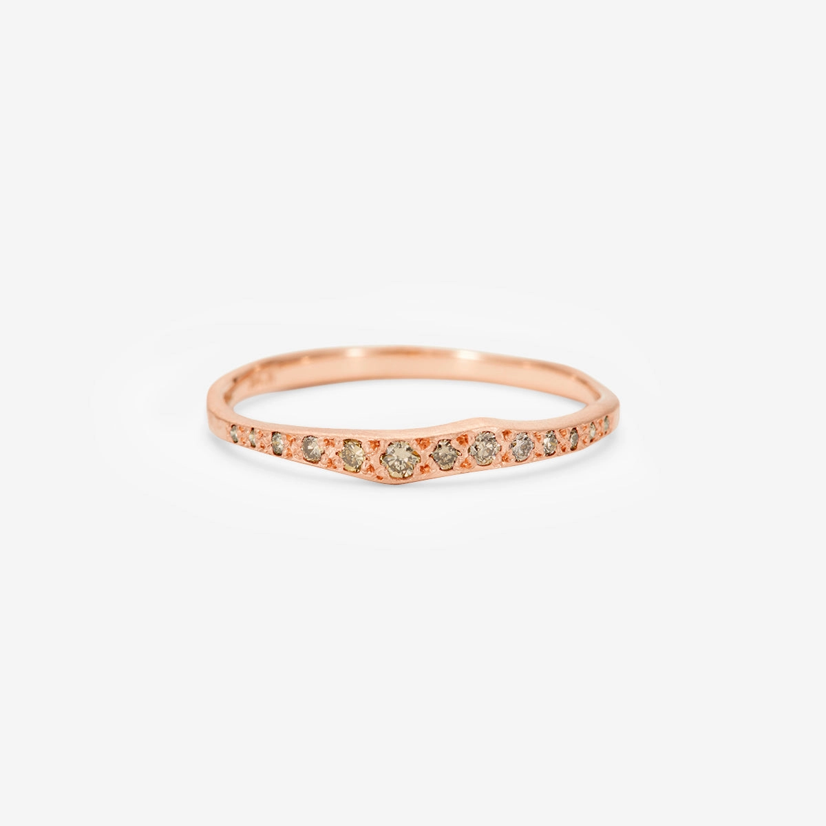 Brown Diamond Ripple Half-Eternity Band | R10002BR