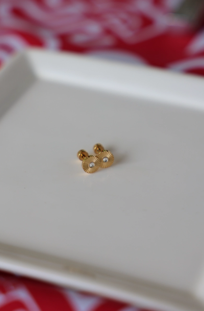 Burst Coin Diamond Stud