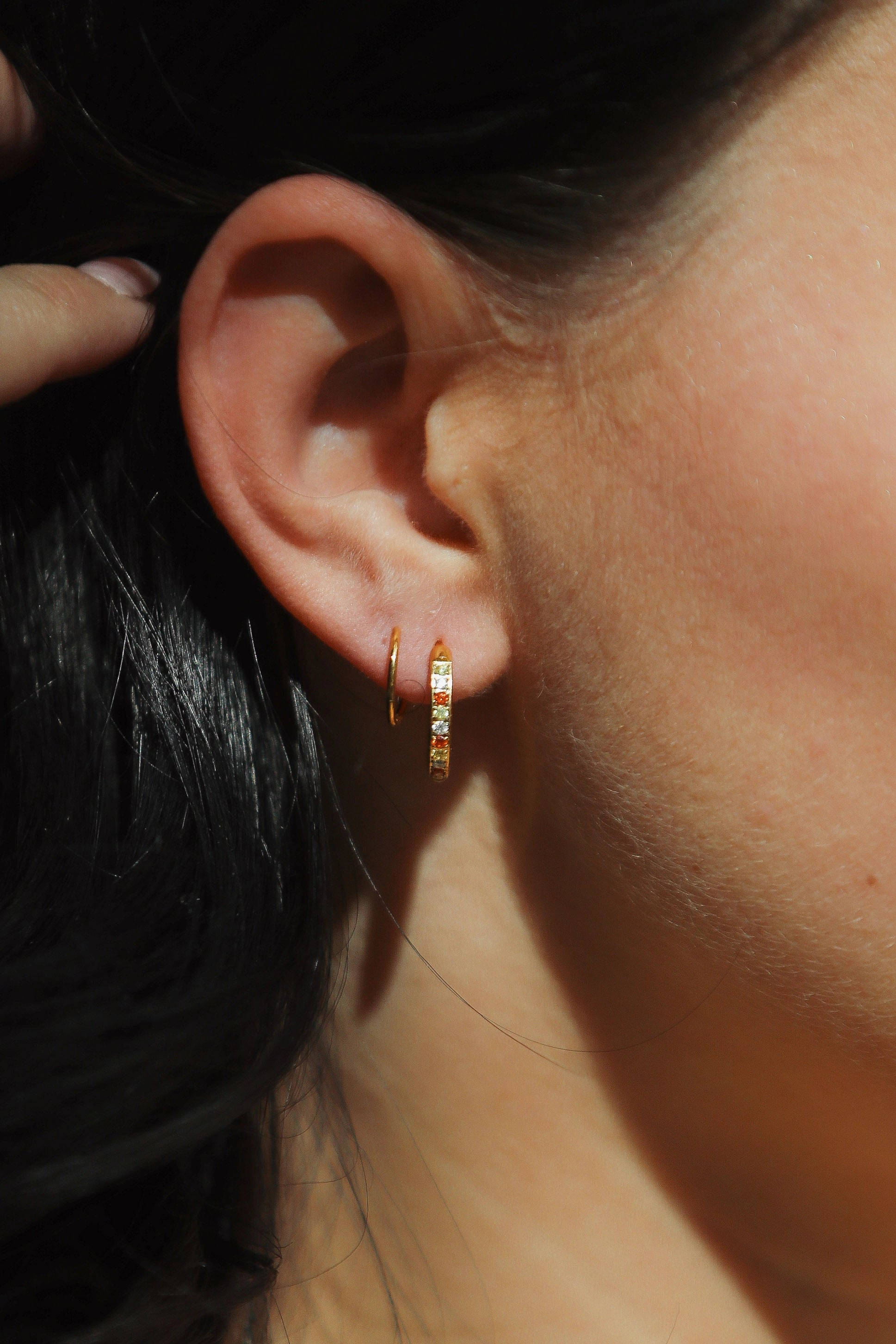 Candy Corn Diamond Double Twist Hoop