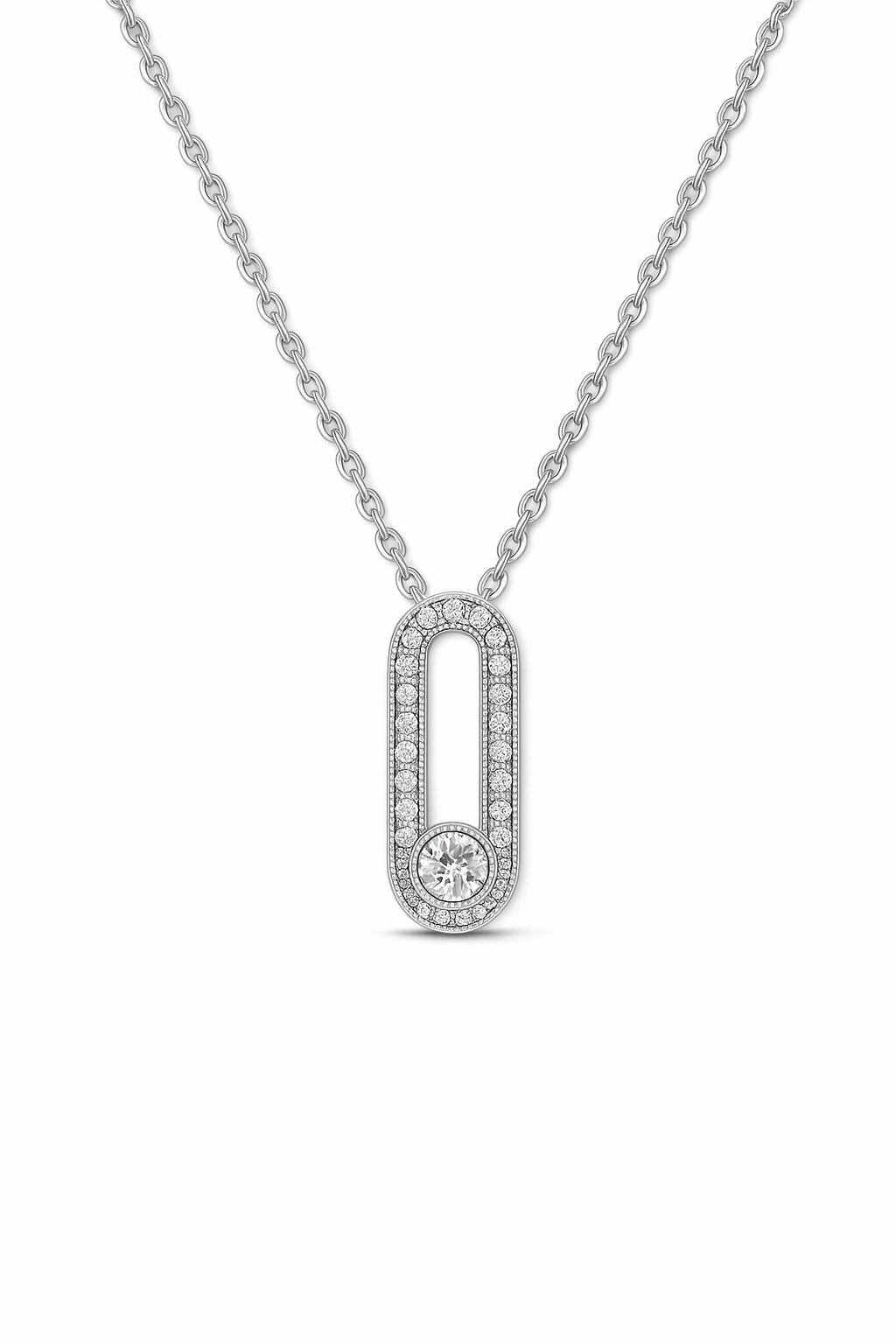 Cecile Moissanite Tennis Necklace IN 925 Sterling Silver