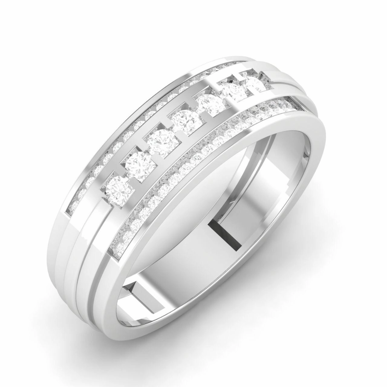 Charming Natural Diamond Wedding Band in 18K Gold