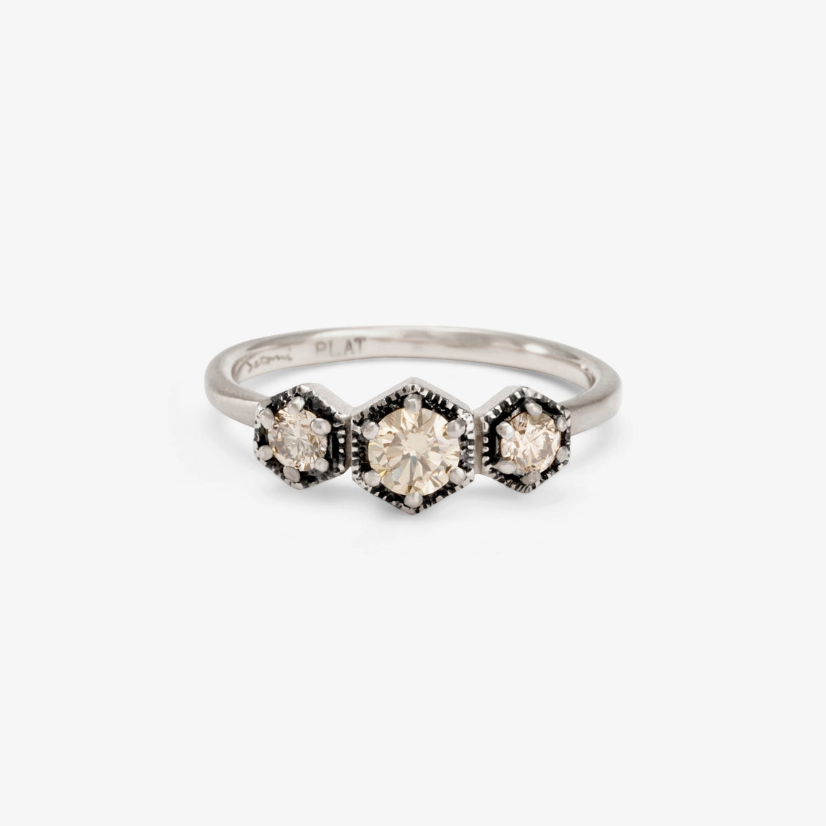 Classic Brown Diamond Triple Hexagon Ring | R8401BR