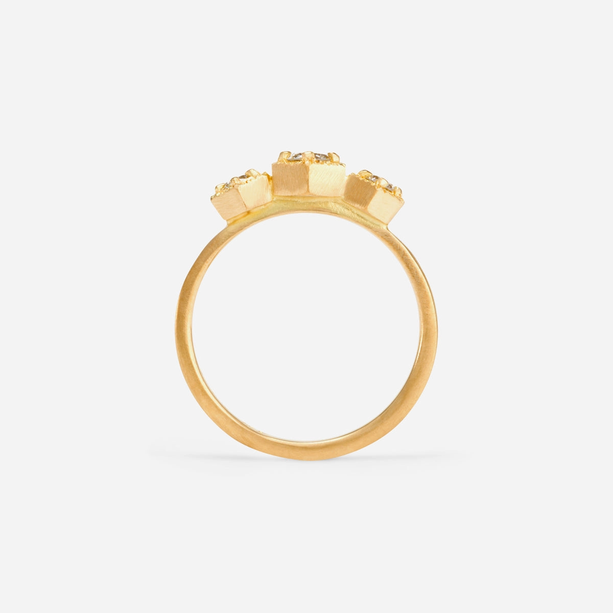Classic White Diamond Triple Hexagon Ring | R8401W