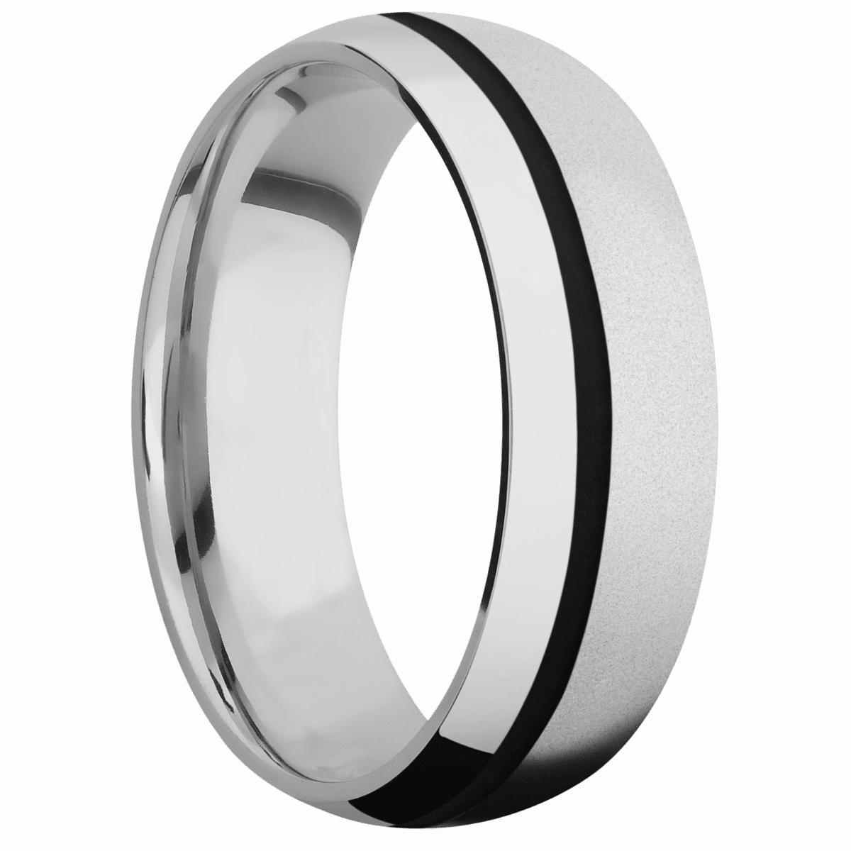 Cobalt Chrome with Bead , Polish Finish and Black Inlay
