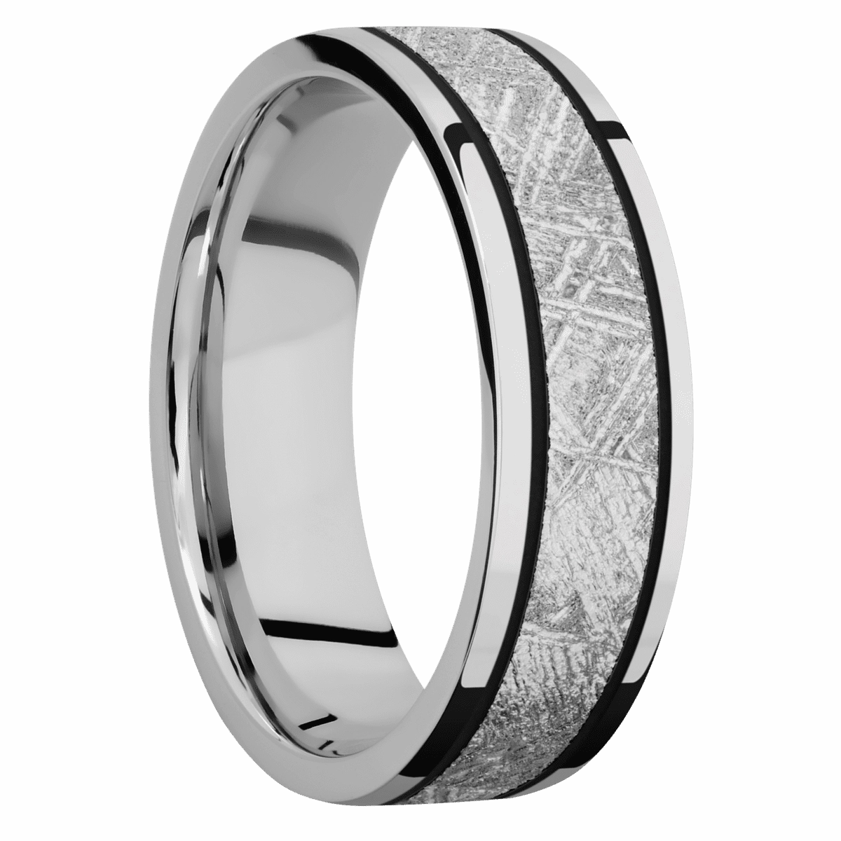 Cobalt Chrome with Polish Finish and Meteorite Inlay