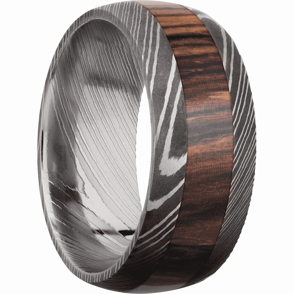 Damascus with Acid Finish and Cocobolo Inlay