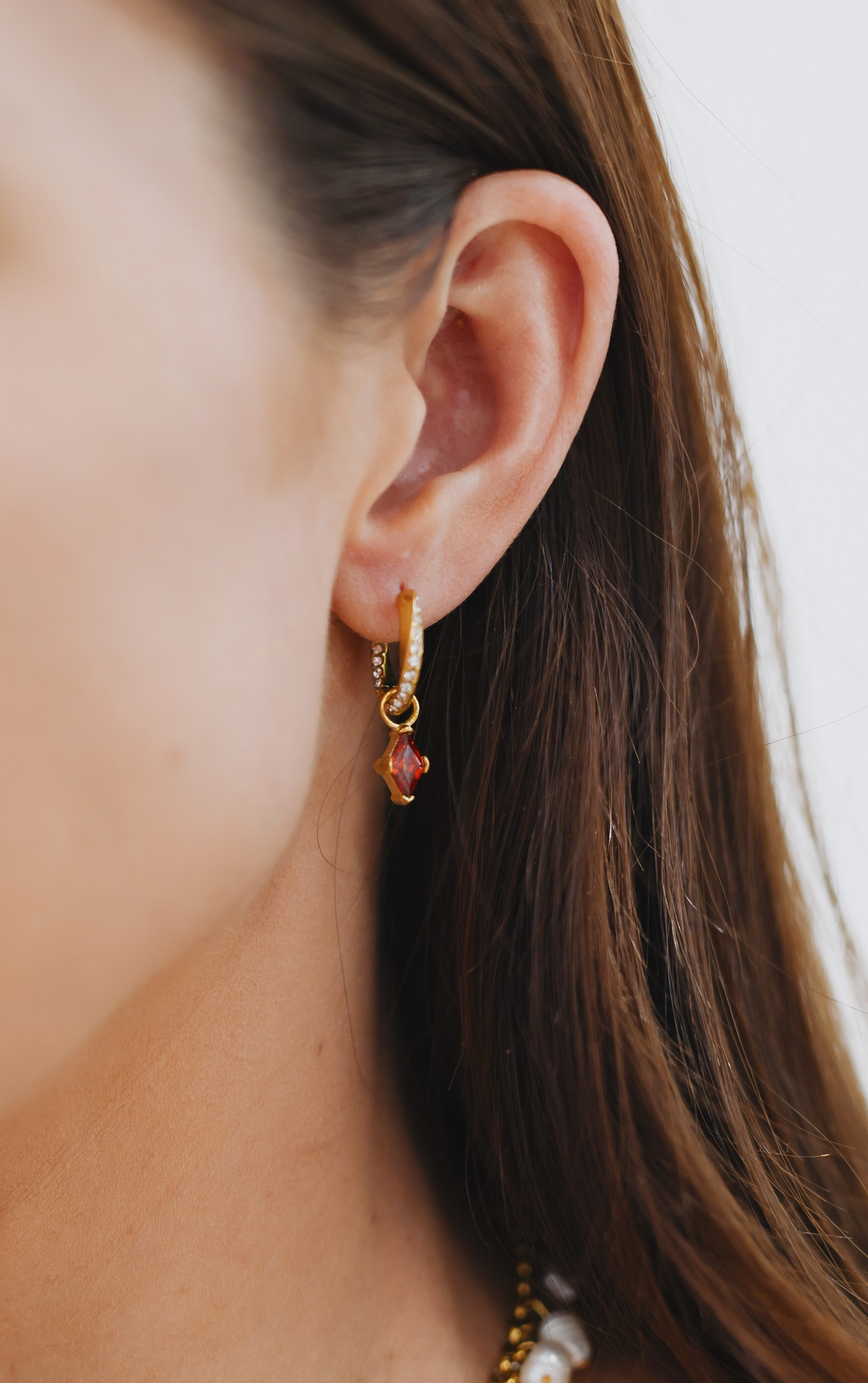 Diamond Wavy Hoops