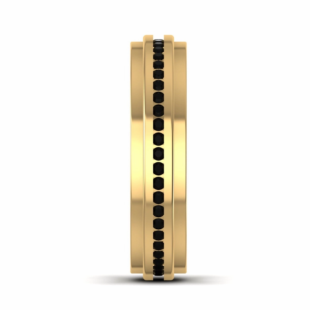Emma 4mm Black Natural Diamond Band in 18K Gold