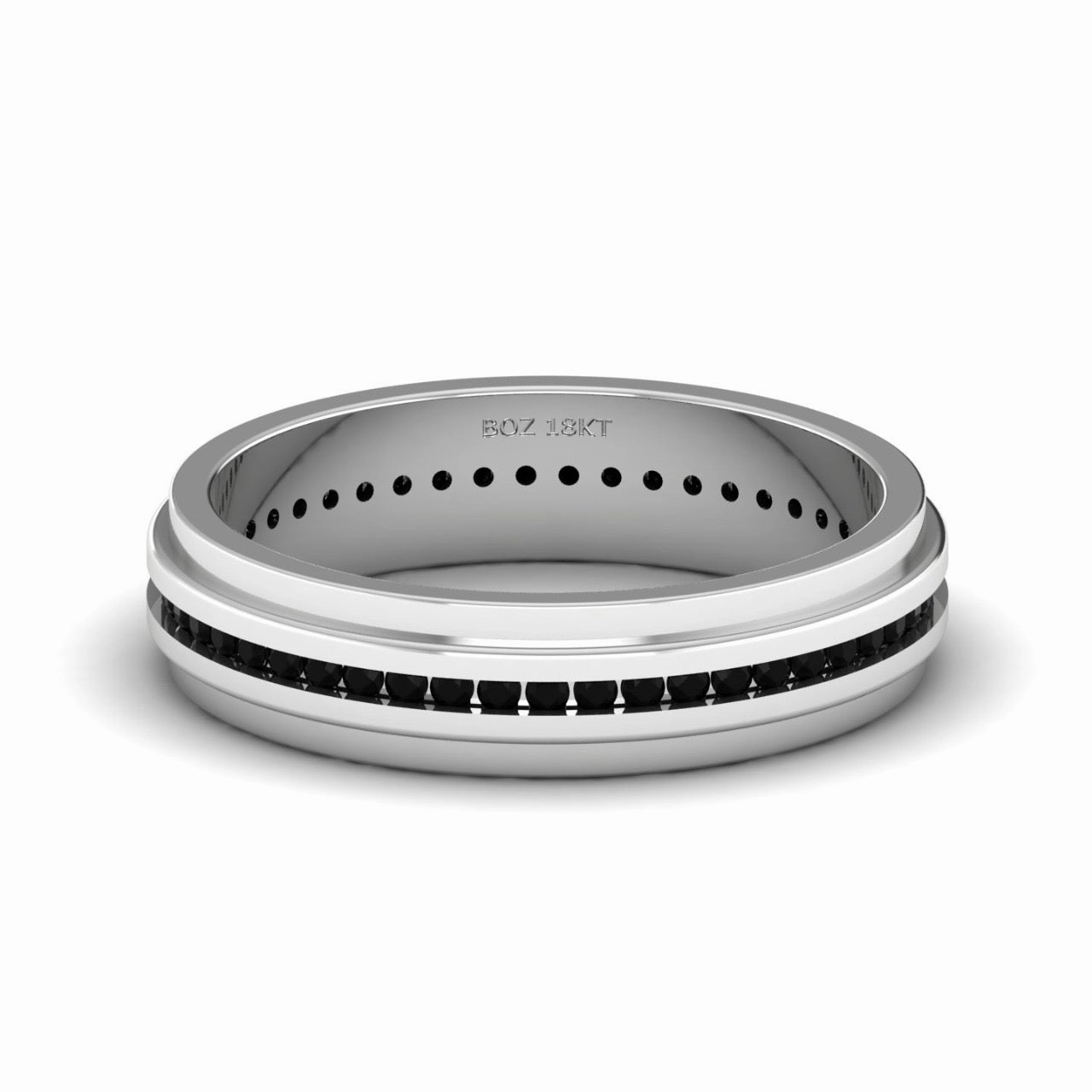 Emma Black Moissanite Titanium Band