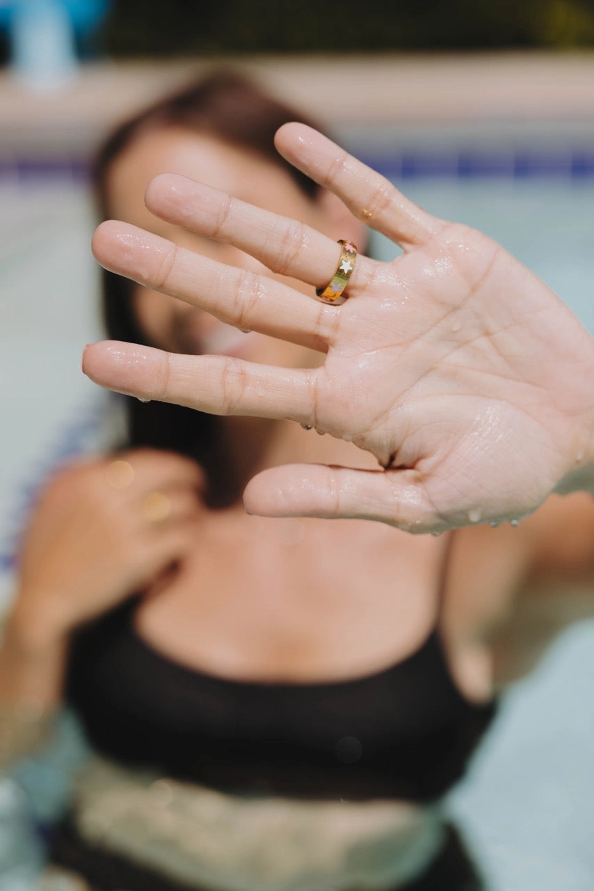 Enamel Star Gold Ring