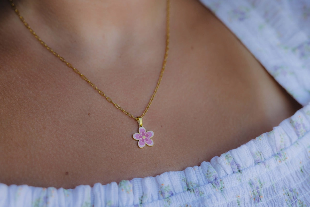 Flower Enamel Necklace
