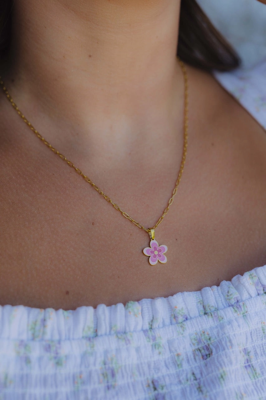 Flower Enamel Necklace