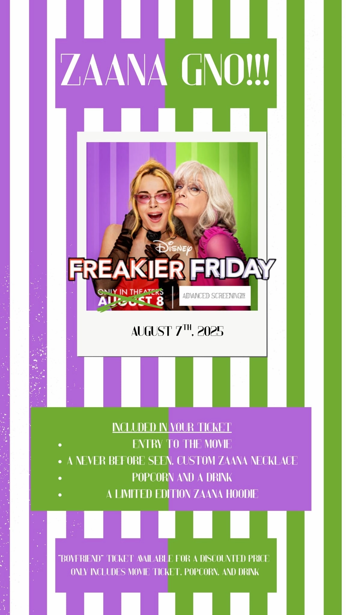FREAKIER FRIDAY SCREENING EVENT 8/7/25