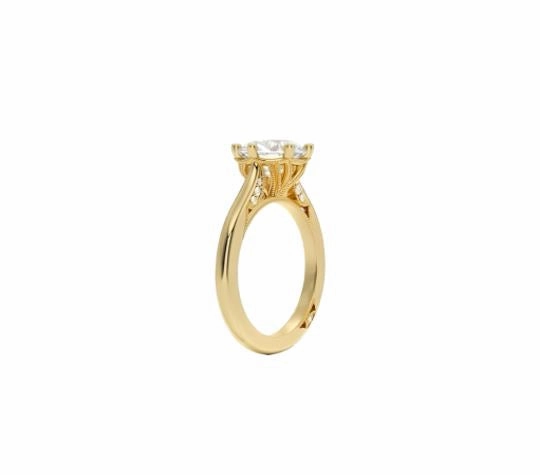 Goodness Cathedral Moissanite Engagement Ring in 18K Gold