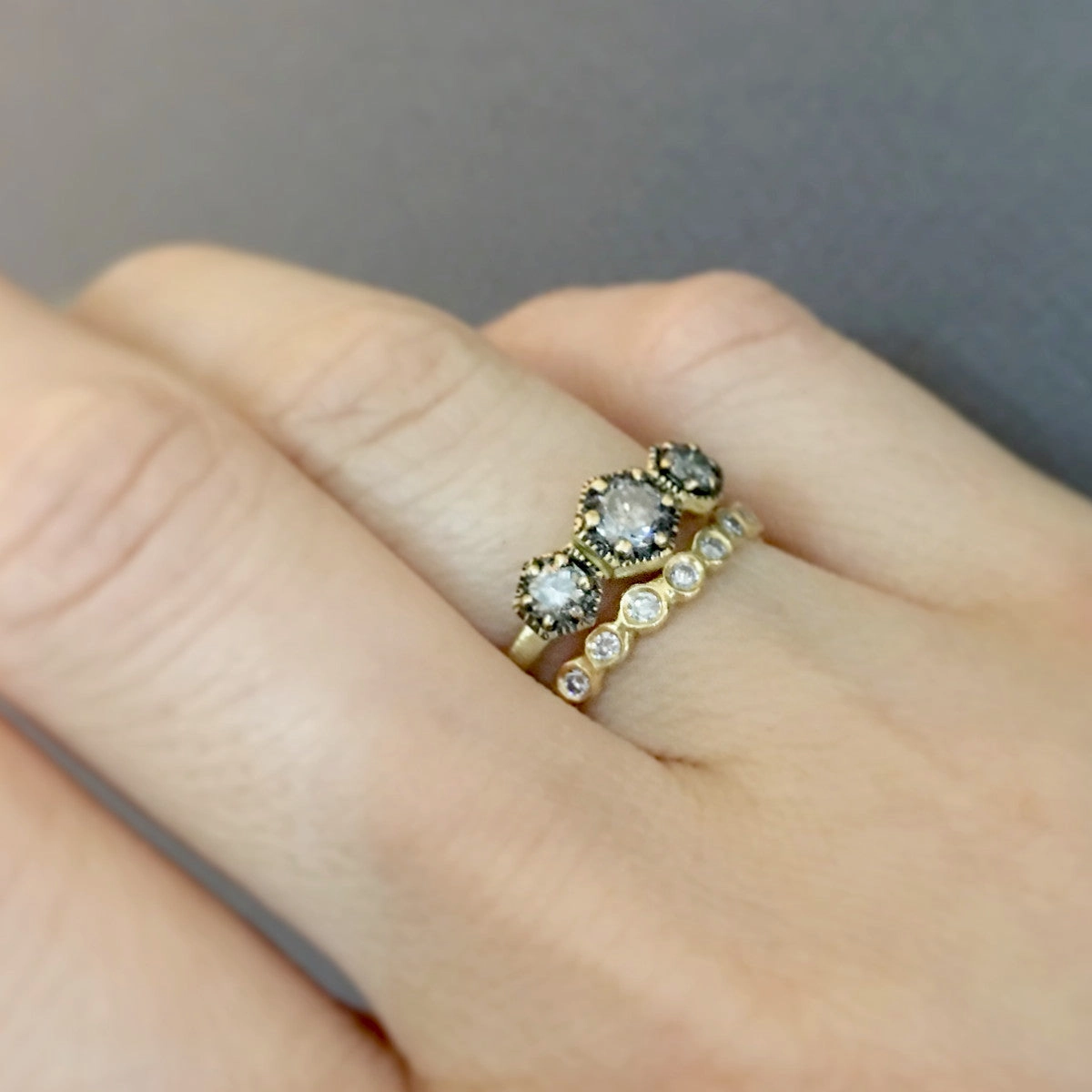 Gray Diamond Circle Eternity Band | R1101GY
