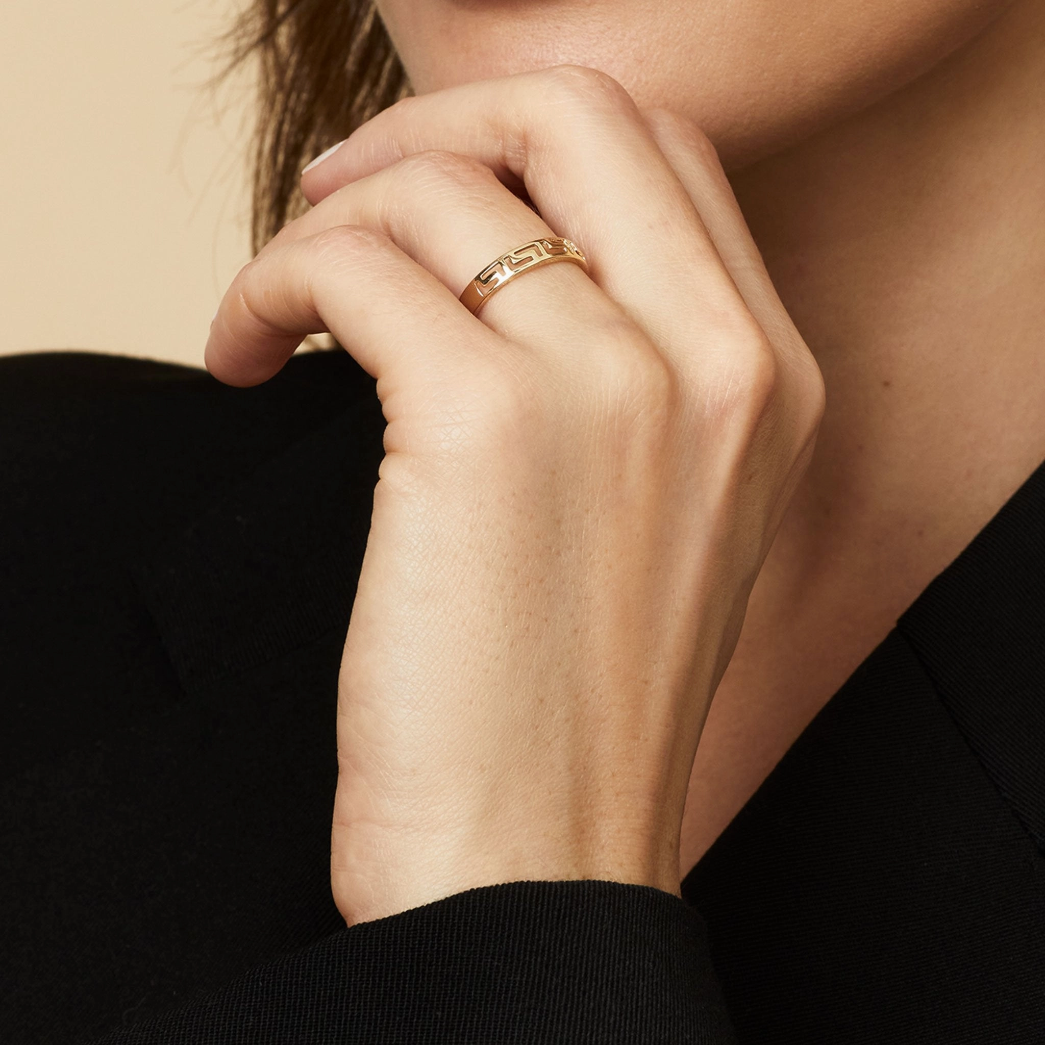 Greek Key Band Ring