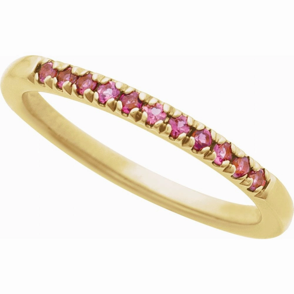 Half Round birthstone Band