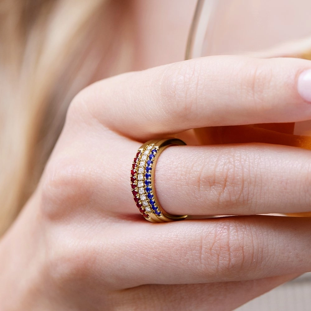 Half Round birthstone Band