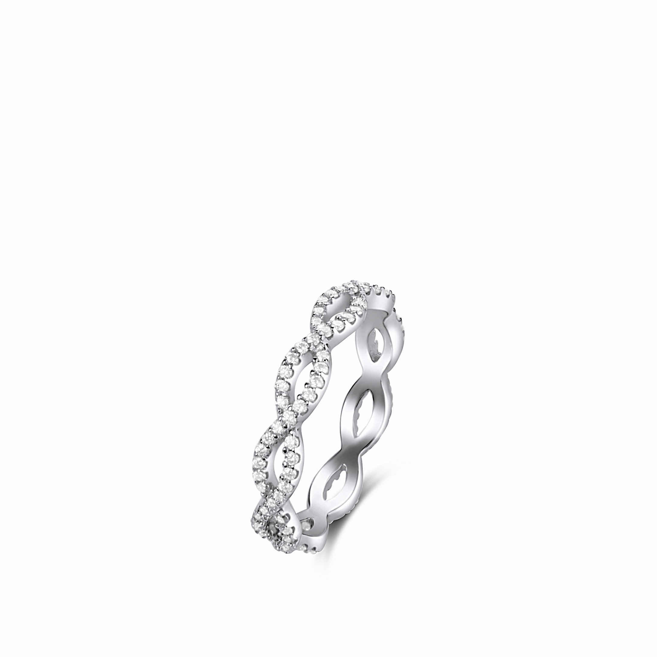 Infinity Moissanite Band in 925 Sterling Silver