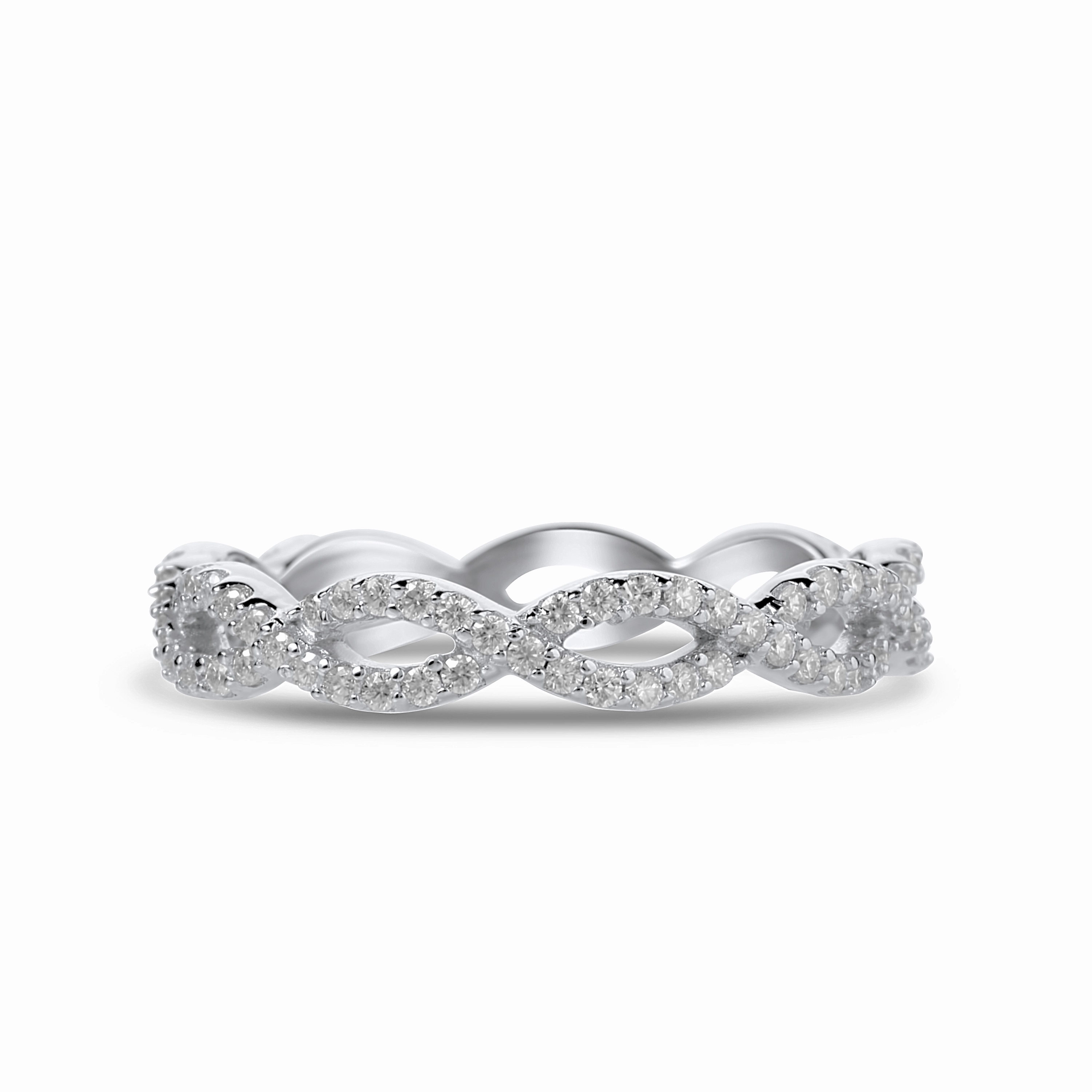 Infinity Moissanite Band in 925 Sterling Silver