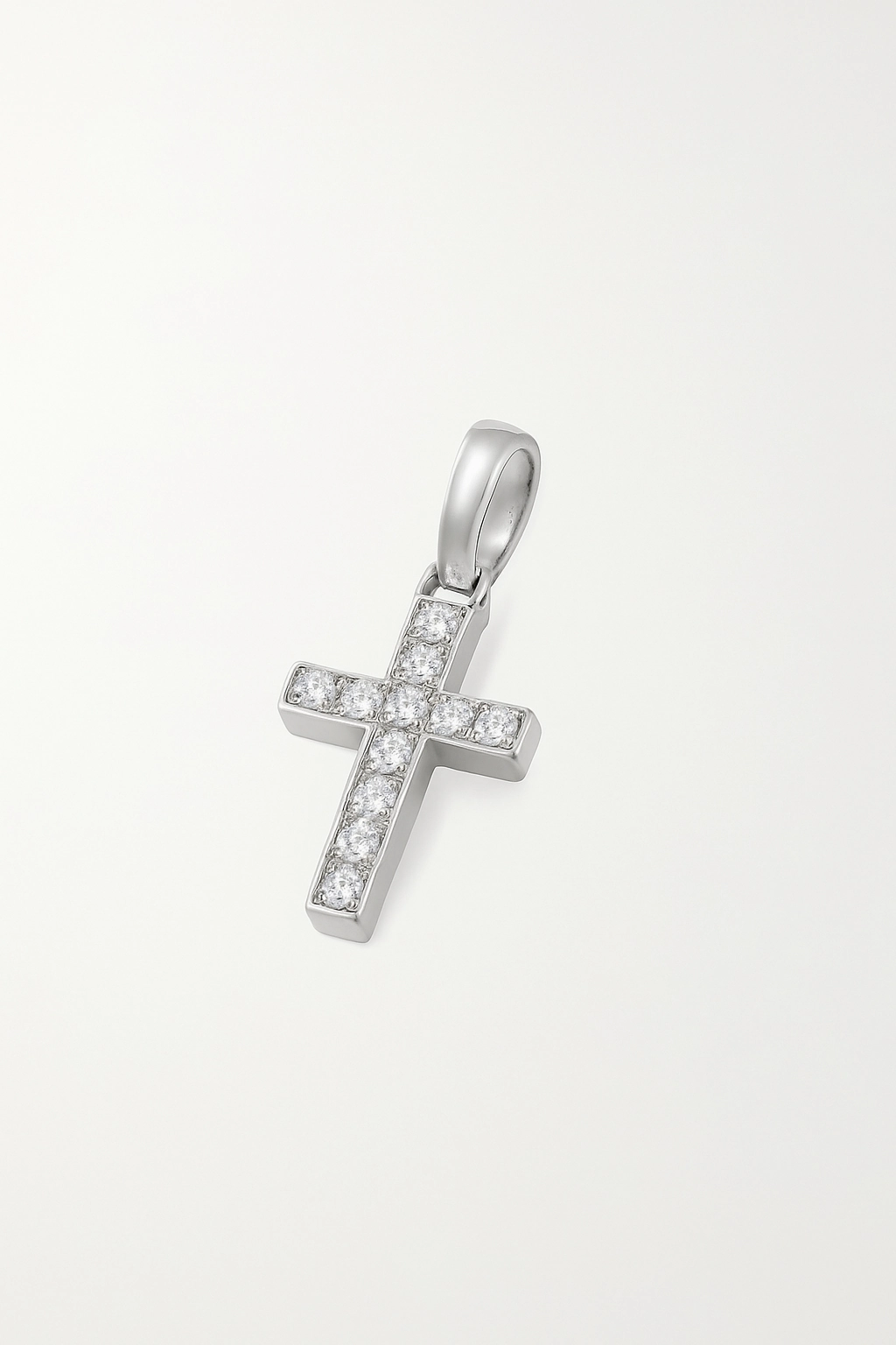 Island Moissanite Cross Pendant in 925 sterling Silver
